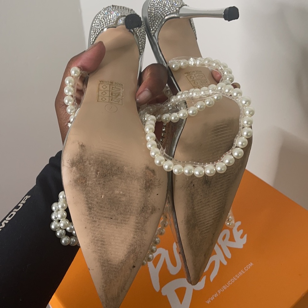 Public Desire Damaged Crystals Missing Size 9 crystal embellished pointed toe - Picture 7 of 12